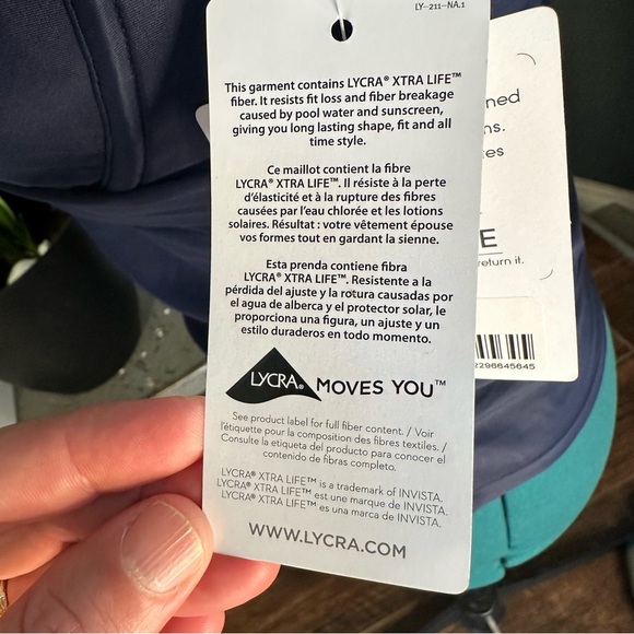 Athleta Tara Halter Tankini NWT 34D/DD Navy - Picture 9 of 14